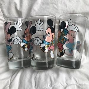 MICKEY & MINNIE MOUSE DECAL GLASS SET